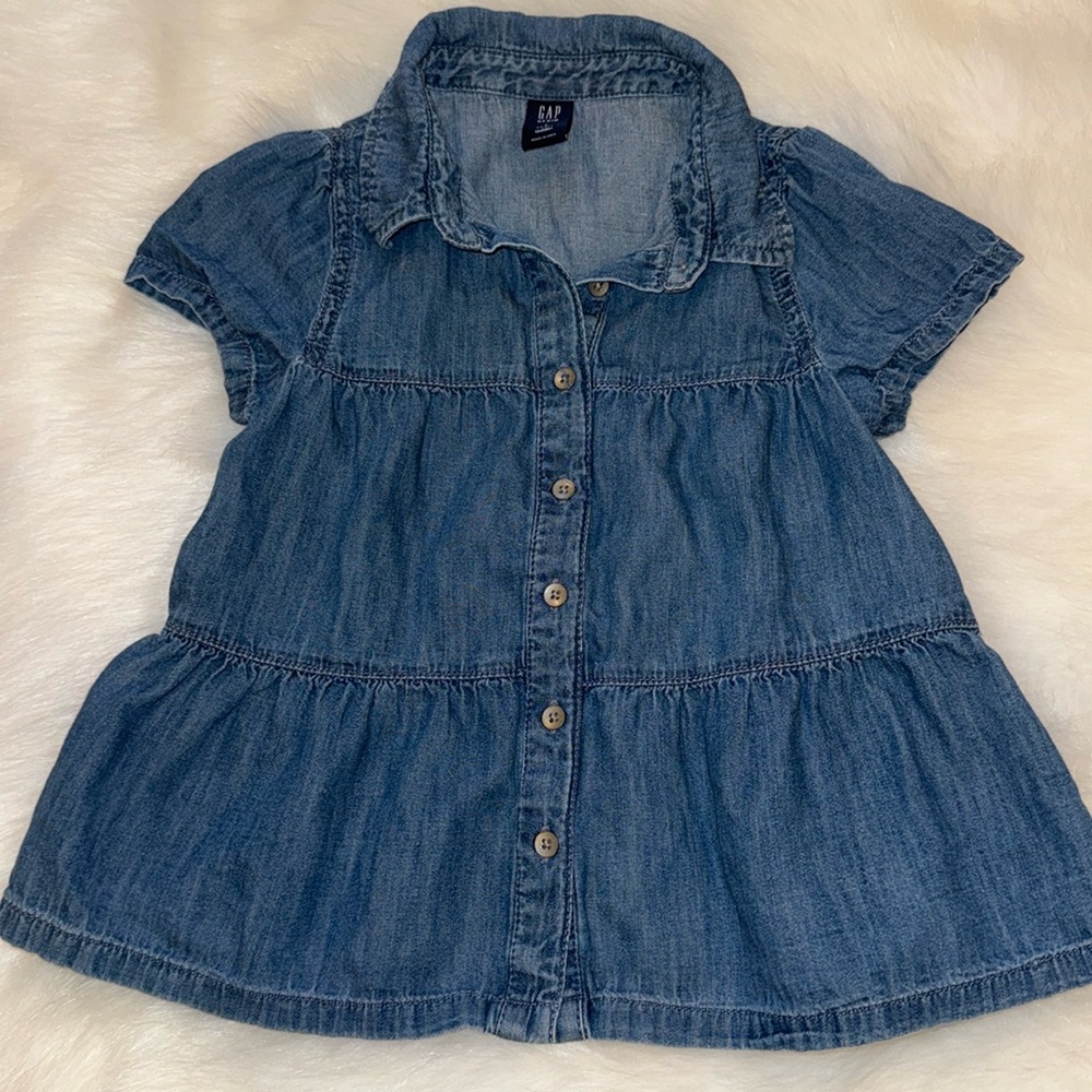 Gap kids denim tiered shirt. Size 5
